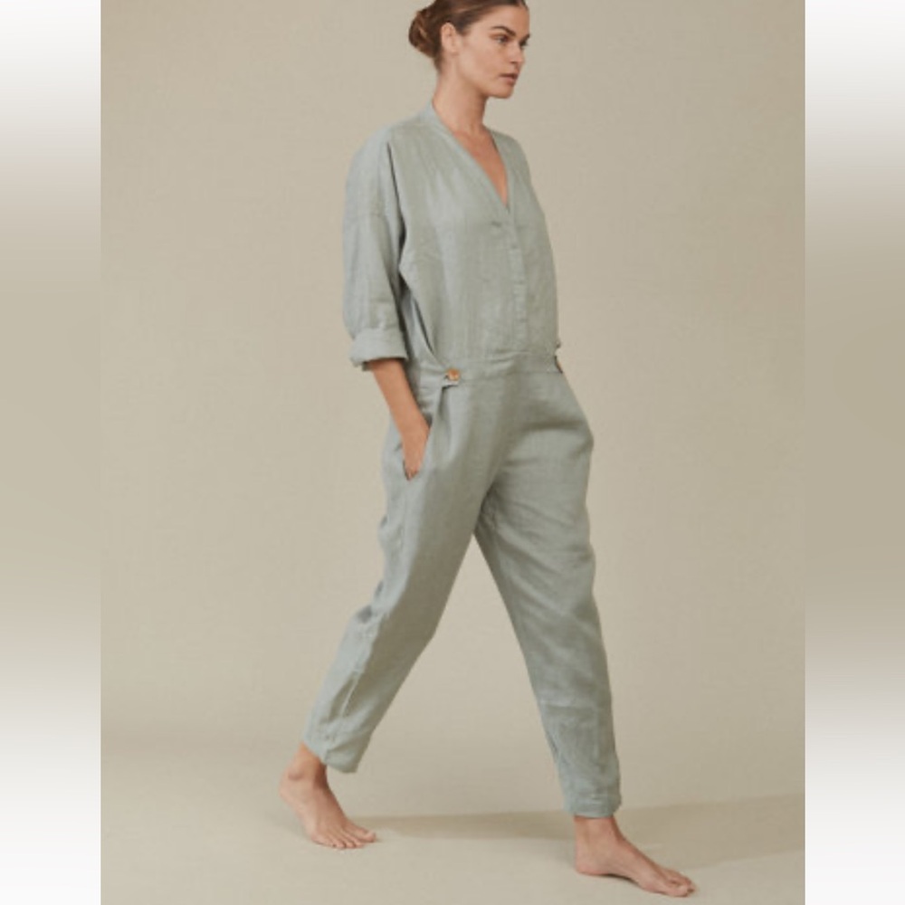 Acacia Kalvin linen jumpsuit Medium Khaki